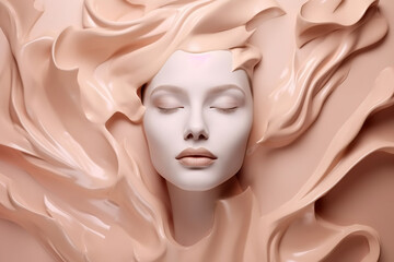 Cosmetic cream background. Created with generative Ai technology.