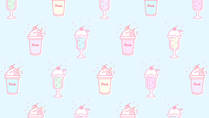 クリームソーダとフロートのドリンク壁紙★