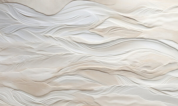  a painting of a wave of white paint on a wall.  generative ai