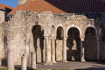 The old town of Rab, the Adriatic Sea in Croatia