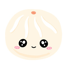Cute Steamed Bun Mascot Character Kawaii Cartoon illustration