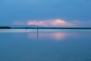Sunset in the Valencia lagoon. Sunset. Mediterranean.