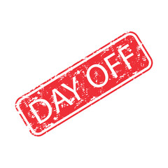 Rubber stamp day off. Vector off-duty, time out and personal day,