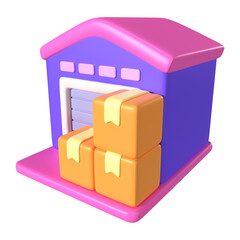 Warehouse 3D Illustration Icon
