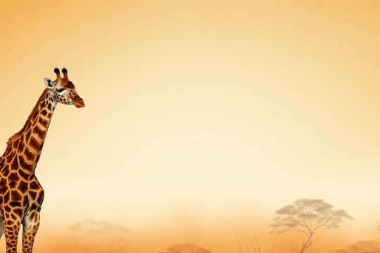Giraffe african savanna. Generate Ai