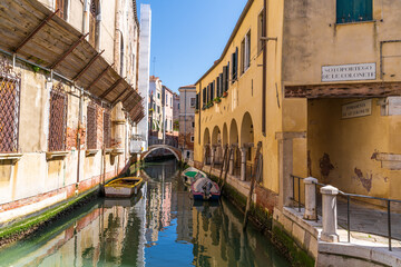 Canals side view in Venice