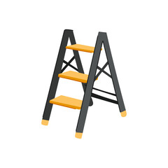 work step ladder cartoon. up repair, metal success, stairs staircase work step ladder sign. isolated symbol vector illustration