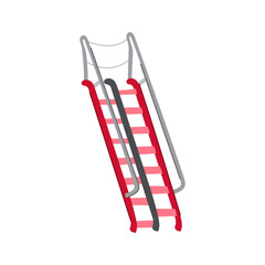 staircase step ladder cartoon. man high, stairway safety, career construction staircase step ladder sign. isolated symbol vector illustration