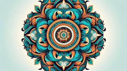 Vector hand drawn doodle mandala. Ethnic mandala with colorful tribal ornament. Isolated. Bright colors Generative AI