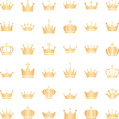 Simple illustration set of crown icons.