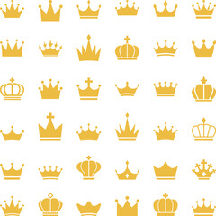 Simple illustration set of crown icons.
