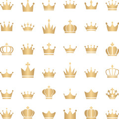 Simple illustration set of crown icons.