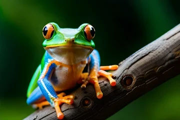 Fototapeten red eyed tree frog © ra0