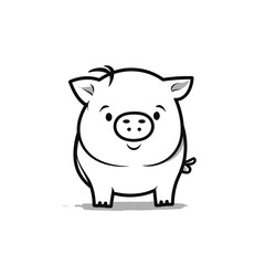 Obraz na płótnie Canvas Pig hand-drawn illustration. Pig. Vector doodle style cartoon illustration