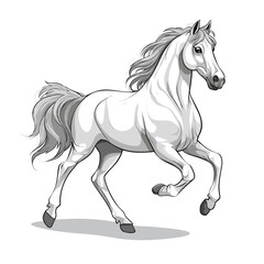 Naklejka na ściany i meble Stallion hand-drawn illustration. Stallion. Vector doodle style cartoon illustration