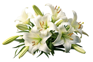 Easter lilies. transparent background