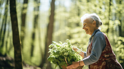 Senior Woman Gardening Generative Ai