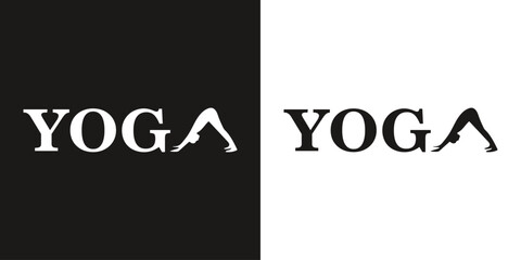 Logo for yoga classes. International Yoga Day. Harmony and connection with the universe