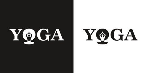 Logo for yoga classes. International Yoga Day. Harmony and connection with the universe