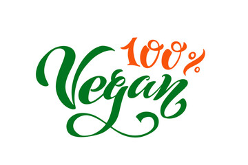Vegan. Handwritten lettering for restaurant, cafe menu. Vector elements for labels. Vector illustration, food design.
