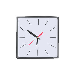 minute wall clock cartoon. object second, office modern, timer pointer minute wall clock sign. isolated symbol vector illustration