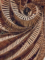 traditional thai style pattern of brown handicraft weave texture wicker surface