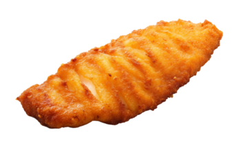 Fried fish filet. isolated object, transparent background