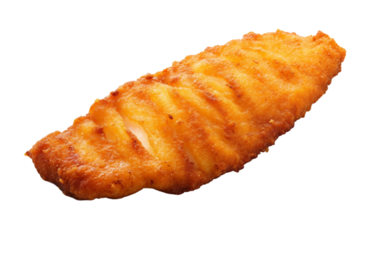 Fried fish filet. isolated object, transparent background