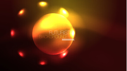 Circles with bright neon shiny light effects, abstract background wallpaper design