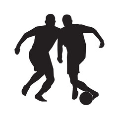 Fototapeta na wymiar vector flat design soccer player silhouette 