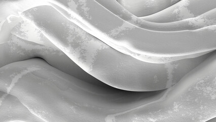 rocky wall with wavy pattern in grayscale. Simple background. 3D rendering