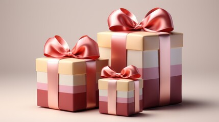 Fototapeta premium Gift boxes white background, AI generated Image