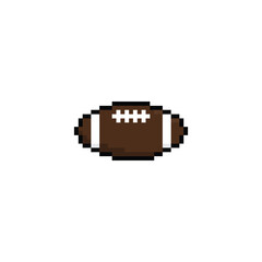 American football ball - vector icon 8 bit, pixel art soccer icon  for game  logo.  © veronchick84