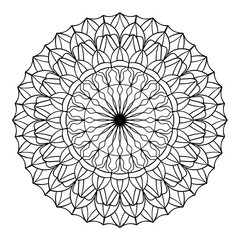 Vector mandala pattern. Coloring book page element. Doodle lace background. Decorative ornament.