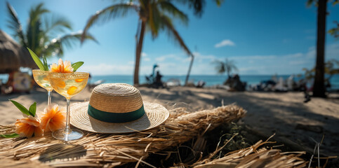 hat on the beach