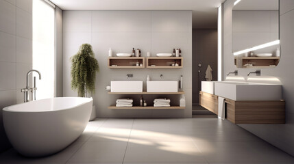 Fototapeta na wymiar Bathroom - modern clean and minimal