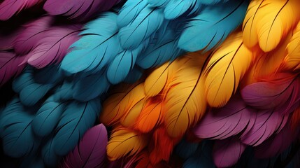 Obraz premium Rainbow feather background, AI generated Image