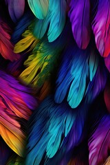 Obraz premium Rainbow feather background, AI generated Image