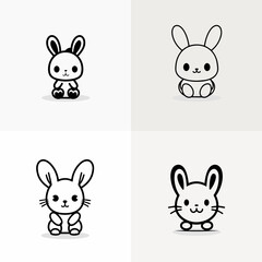 A group of cartoon rabbits