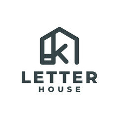 illustration of letter K in a house shape. good for real estate or any business related to house.