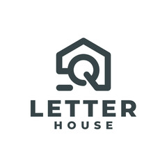 illustration of letter Q in a house shape. good for real estate or any business related to house.