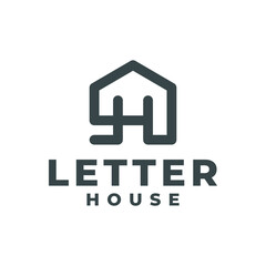 illustration of letter H in a house shape. good for real estate or any business related to house.