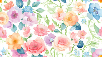 花の水彩画の背景｜floral watercolor background,Generative AI	