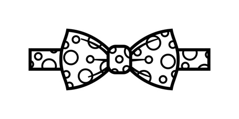 Bow tie flat icon. Bow tie with pattern. Vector illustration isolated on white background.