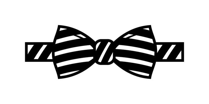 Bow tie flat icon. Bow tie with pattern. Vector illustration isolated on white background.