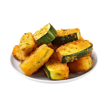 Fried zucchini. isolated object, transparent background