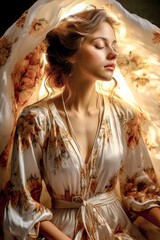 Modern Portrait Illustration of the Adoration of the Holy Mary Illustration Digital Art Generative AI KI Wallpaper Background Cover