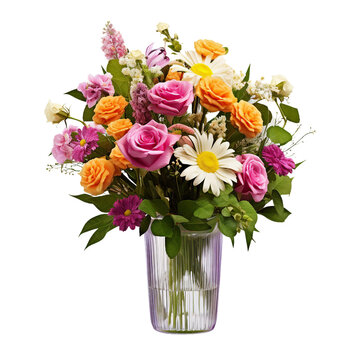 Get well soon flower arrangement. isolated object, transparent background