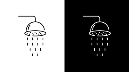 Shower Head Bathroom Outline Icon Design Black and white