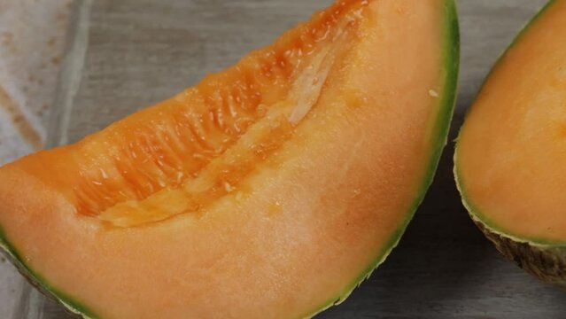 morceaux de melons en gros plan